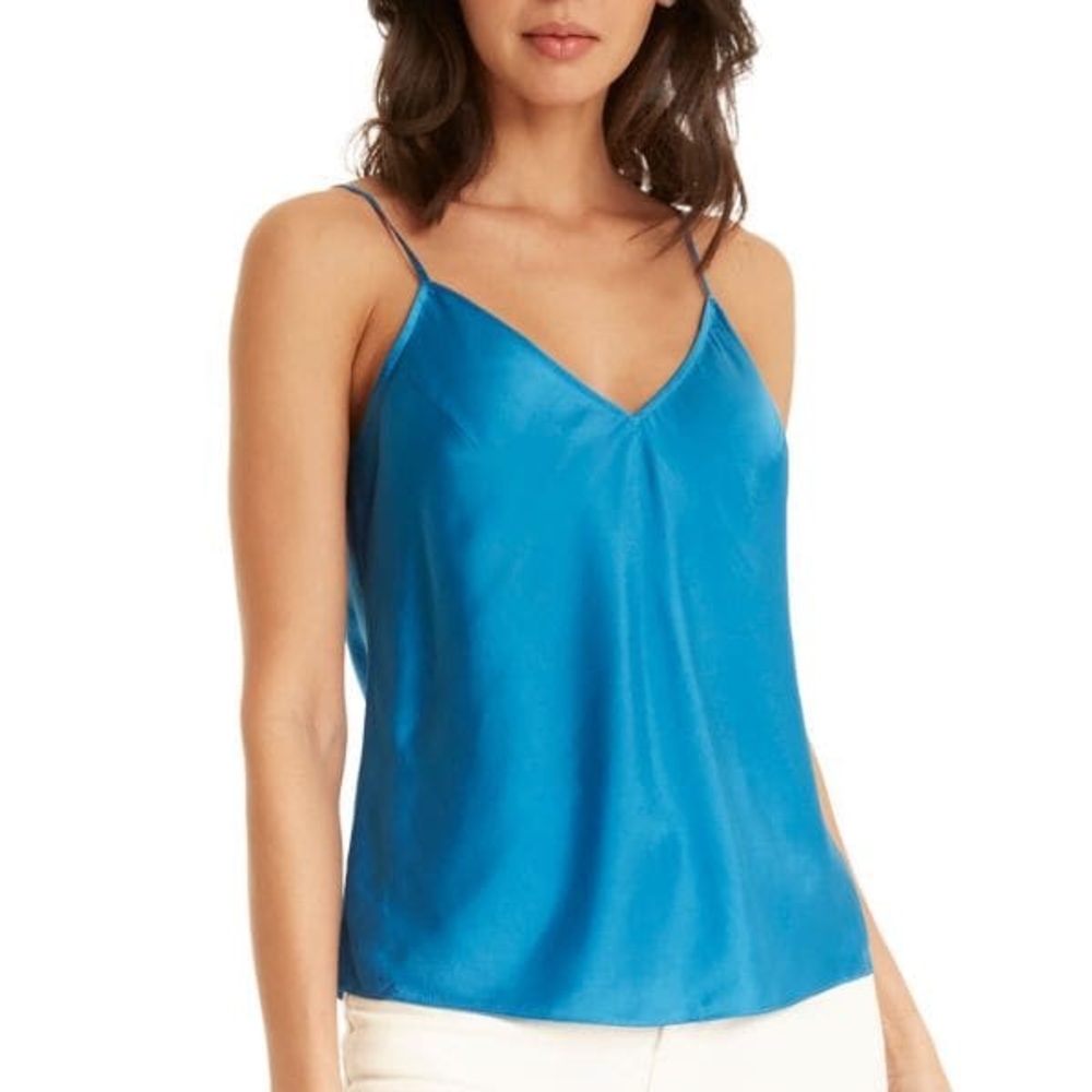 PAIGE Neon Blue Silk Cami Blouse